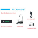 2.0MP HD Camera WiFi Endoscope Snake Tube Inspection Camera with 8 LED, Waterproof IP68, Lens Diameter: 8mm, Length: 5m, Hard Line