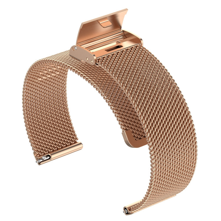 18mm Metal Mesh Wrist Strap Watch Band for Fossil Female Sport / Charter HR / Gen 4 Q Venture HR (Rose Gold)
