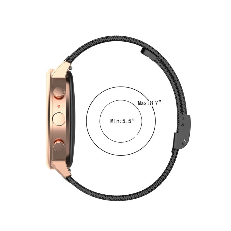 18mm Metal Mesh Wrist Strap Watch Band for Fossil Female Sport / Charter HR / Gen 4 Q Venture HR (Rose Gold)