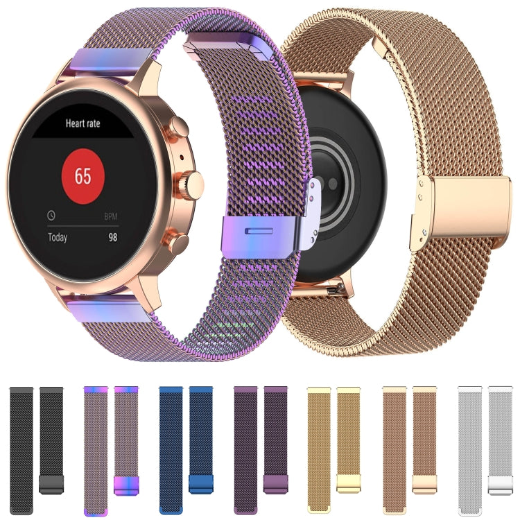 18mm Metal Mesh Wrist Strap Watch Band for Fossil Female Sport / Charter HR / Gen 4 Q Venture HR (Rose Gold)