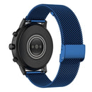 22mm Metal Mesh Wrist Strap Watch Band for Fossil Gen 5 Carlyle / Gen 5 Julianna / Gen 5 Garrett / Gen 5 Carlyle HR (Dark Blue)