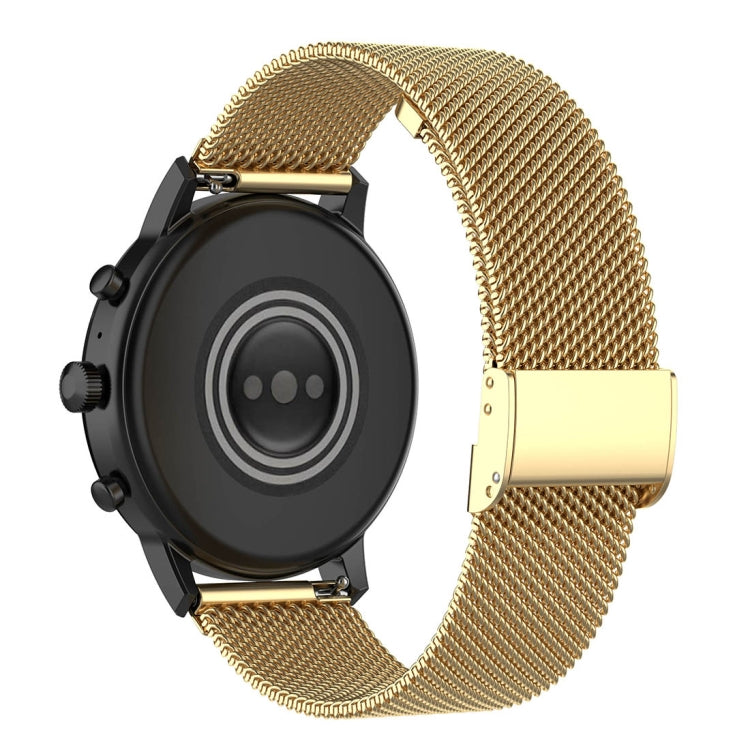 22mm Metal Mesh Wrist Strap Watch Band for Fossil Gen 5 Carlyle / Gen 5 Julianna / Gen 5 Garrett / Gen 5 Carlyle HR (Gold)