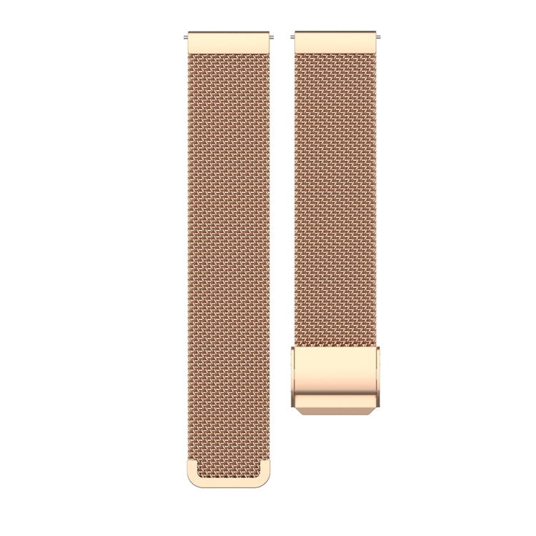22mm Metal Mesh Wrist Strap Watch Band for Fossil Gen 5 Carlyle / Gen 5 Julianna / Gen 5 Garrett / Gen 5 Carlyle HR (Rose Gold)