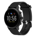 22mm Texture Silicone Wrist Strap Watch Band for Fossil Gen 5 Carlyle, Gen 5 Julianna, Gen 5 Garrett, Gen 5 Carlyle HR(Black)