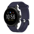 22mm Texture Silicone Wrist Strap Watch Band for Fossil Gen 5 Carlyle, Gen 5 Julianna, Gen 5 Garrett, Gen 5 Carlyle HR (Dark Blue)