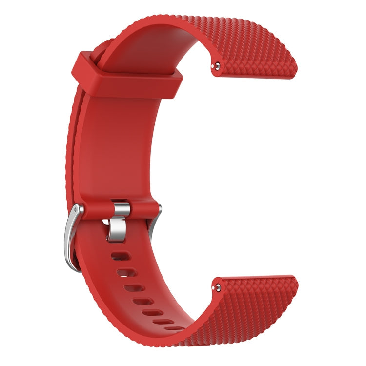 22mm Texture Silicone Wrist Strap Watch Band for Fossil Gen 5 Carlyle, Gen 5 Julianna, Gen 5 Garrett, Gen 5 Carlyle HR (Red)