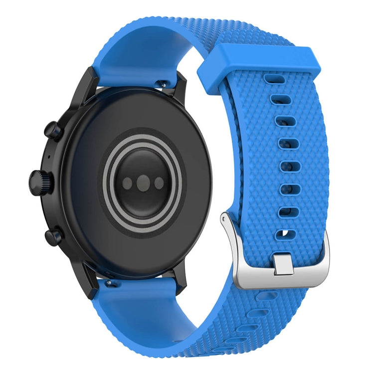 22mm Texture Silicone Wrist Strap Watch Band for Fossil Gen 5 Carlyle, Gen 5 Julianna, Gen 5 Garrett, Gen 5 Carlyle HR (Sky Blue)