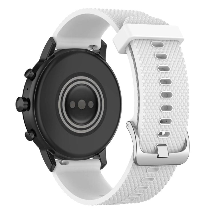 22mm Texture Silicone Wrist Strap Watch Band for Fossil Gen 5 Carlyle, Gen 5 Julianna, Gen 5 Garrett, Gen 5 Carlyle HR (White)