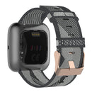 23mm Stripe Weave Nylon Wrist Strap Watch Band for Fitbit Versa 2, Fitbit Versa, Fitbit Versa Lite, Fitbit Blaze(Grey)