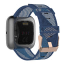 23mm Stripe Weave Nylon Wrist Strap Watch Band for Fitbit Versa 2, Fitbit Versa, Fitbit Versa Lite, Fitbit Blaze(Blue)