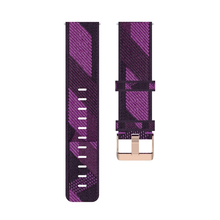 23mm Stripe Weave Nylon Wrist Strap Watch Band for Fitbit Versa 2, Fitbit Versa, Fitbit Versa Lite, Fitbit Blaze(Purple)
