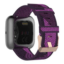 23mm Stripe Weave Nylon Wrist Strap Watch Band for Fitbit Versa 2, Fitbit Versa, Fitbit Versa Lite, Fitbit Blaze(Purple)