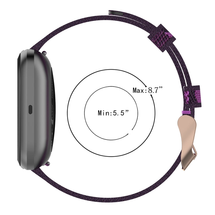 23mm Stripe Weave Nylon Wrist Strap Watch Band for Fitbit Versa 2, Fitbit Versa, Fitbit Versa Lite, Fitbit Blaze(Purple)
