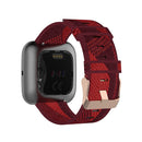 23mm Stripe Weave Nylon Wrist Strap Watch Band for Fitbit Versa 2, Fitbit Versa, Fitbit Versa Lite, Fitbit Blaze(Red)