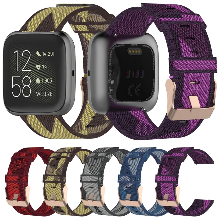 23mm Stripe Weave Nylon Wrist Strap Watch Band for Fitbit Versa 2, Fitbit Versa, Fitbit Versa Lite, Fitbit Blaze(Purple)