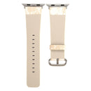 For Apple Watch Series 3 & 2 & 1 38mm Fashion Marble Vein Texture Wrist Watch Leather Band (Gold)