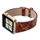 For Apple Watch Series 3 & 2 & 1 38mm Fashion Marble Vein Texture Wrist Watch Leather Band (Red)