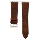 For Apple Watch Series 3 & 2 & 1 38mm Small Cave Genuine Leather Wrist Watch Band(Coffee)