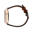 For Apple Watch Series 3 & 2 & 1 38mm Small Cave Genuine Leather Wrist Watch Band(Coffee)