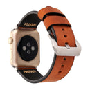 For Apple Watch Series 3 & 2 & 1 38mm Retro XX Line Pattern Genuine Leather Wrist Watch Band(Coffee)