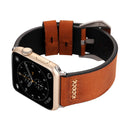 For Apple Watch Series 3 & 2 & 1 38mm Retro XX Line Pattern Genuine Leather Wrist Watch Band(Coffee)