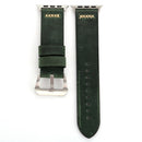 For Apple Watch Series 3 & 2 & 1 38mm Retro XX Line Pattern Genuine Leather Wrist Watch Band(Green)