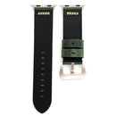 For Apple Watch Series 3 & 2 & 1 38mm Retro XX Line Pattern Genuine Leather Wrist Watch Band(Green)