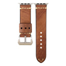 For Apple Watch Series 7 41mm / 6&SE&5&4 40mm / 3&2&1 38mm Thick Sutures Retro Genuine Leather Wrist Watch Band(Khaki)