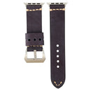 For Apple Watch Series 7 41mm / 6&SE&5&4 40mm / 3&2&1 38mm Thick Sutures Retro Genuine Leather Wrist Watch Band(Blue)