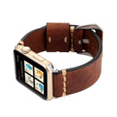 For Apple Watch Series 7 41mm / 6&SE&5&4 40mm / 3&2&1 38mm Thick Sutures Retro Genuine Leather Wrist Watch Band(Brown)