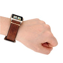 For Apple Watch Series 7 41mm / 6&SE&5&4 40mm / 3&2&1 38mm Thick Sutures Retro Genuine Leather Wrist Watch Band(Brown)