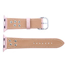 For Apple Watch Series 7 41mm / 6&SE&5&4 40mm / 3&2&1 38mm Fashion Occident Style Flowers Genuine Leather Wrist Watch Band(Pink)