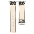 For Apple Watch Series 3 & 2 & 1 42mm Fashion Marble Vein Texture Wrist Watch Leather Band (Black)