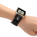 For Apple Watch Series 3 & 2 & 1 42mm Fashion Marble Vein Texture Wrist Watch Leather Band (Black)