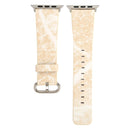For Apple Watch Series 3 & 2 & 1 42mm Fashion Marble Vein Texture Wrist Watch Leather Band (Gold)