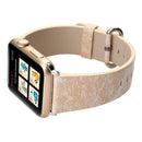 For Apple Watch Series 3 & 2 & 1 42mm Fashion Marble Vein Texture Wrist Watch Leather Band (Gold)