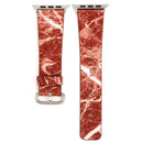 For Apple Watch Series 3 & 2 & 1 42mm Fashion Marble Vein Texture Wrist Watch Leather Band (Red)