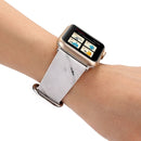 For Apple Watch Series 3 & 2 & 1 42mm Fashion Marble Vein Texture Wrist Watch Leather Band (White)