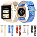 For Apple Watch Series 3 & 2 & 1 42mm Fashion Marble Vein Texture Wrist Watch Leather Band (White)