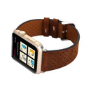 For Apple Watch Series 3 & 2 & 1 42mm Small Cave Genuine Leather Wrist Watch Band(Coffee)