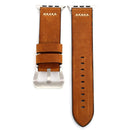 For Apple Watch Series 7 45mm / 6&SE&5&4 44mm / 3&2&1 42mm Retro XX Line Pattern Genuine Leather Wrist Watch Band(Brown)