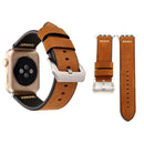 For Apple Watch Series 7 45mm / 6&SE&5&4 44mm / 3&2&1 42mm Retro XX Line Pattern Genuine Leather Wrist Watch Band(Brown)