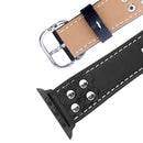 For Apple Watch Series 3 & 2 & 1 42mm Fashion Occident Style Flowers Genuine Leather Wrist Watch Band(Black)