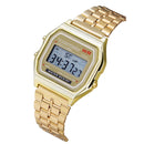 GENEVA Men Fashion Metal Band Electronic Quartz Wrist Watch (Gold)