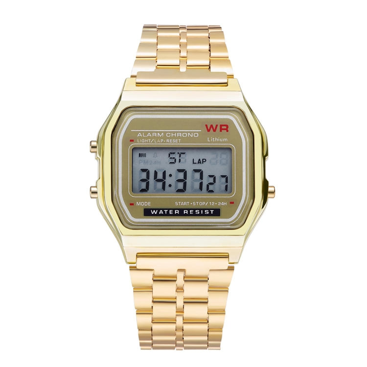 GENEVA Men Fashion Metal Band Electronic Quartz Wrist Watch (Gold)