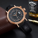 422 YAZOLE Men Fashion Business Leather Band Quartz Wrist Watch( Black)
