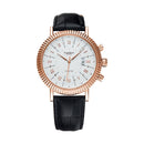 422 YAZOLE Men Fashion Business Leather Band Quartz Wrist Watch (Black + White)