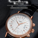 422 YAZOLE Men Fashion Business Leather Band Quartz Wrist Watch (Black + White)