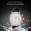 422 YAZOLE Men Fashion Business Leather Band Quartz Wrist Watch (Black + White)