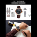 422 YAZOLE Men Fashion Business Leather Band Quartz Wrist Watch(Coffee+ Black)